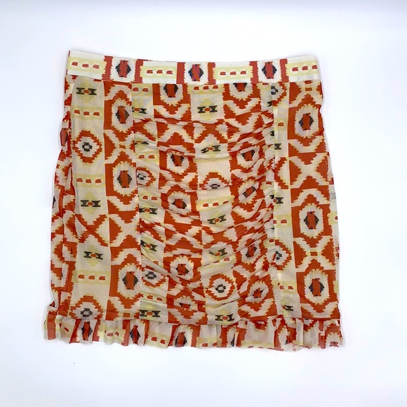 Free People Romi Ruched Mesh Skirt Size Large - Picture 13 of 13